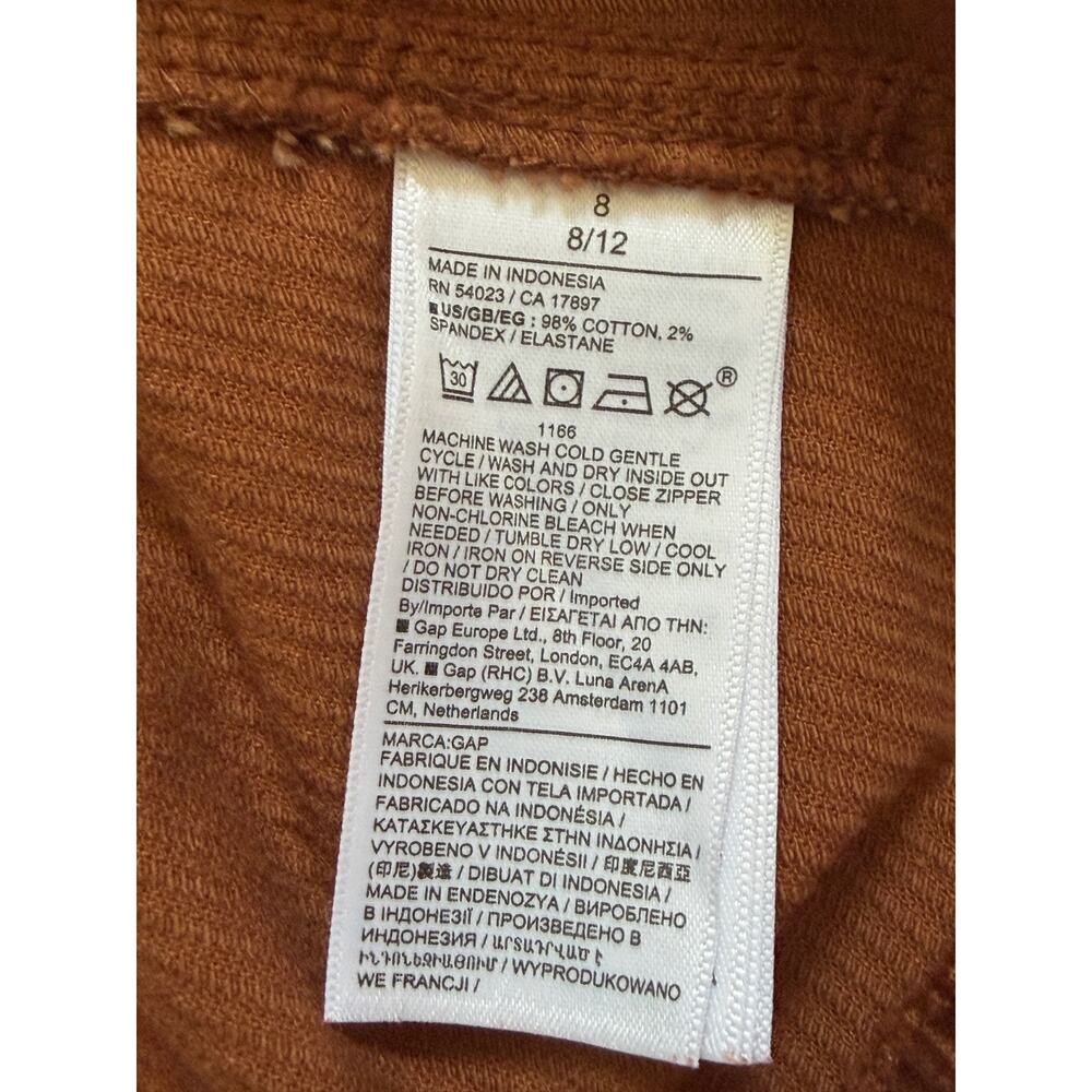 GAP Brown Corduroy Midi Skirt Size 8 Front Split High Rise A Line Fall Winter - Picture 7 of 8